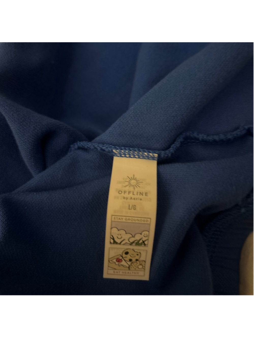 Women's OFFLINE By Aerie Blue Pique Henley Short Sleeve Tee, Size Large - Picture 8 of 9